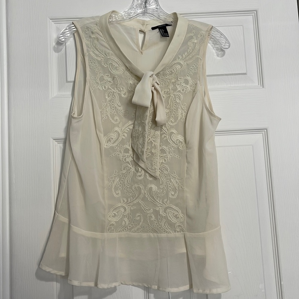 Forever 21 Sheer Embroidered Shirt